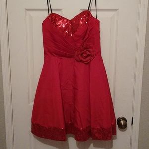 Red short dress